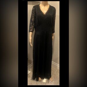 Vintage Miss May Retro Gorgeous City Black Lace Maxi Dress